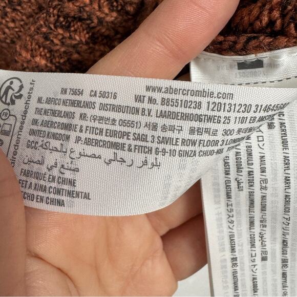 Abercrombie & Fitch Orange Crew Neck Sweater Mens L Casual Preppy Pullover - Picture 7 of 10